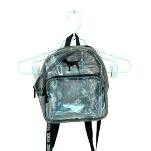 Victoria’s Secret Pink Logo Mini Holographic Clear Backpack